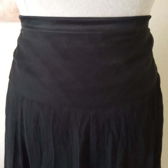 Zara Sheer Fully Line Drop Waist Black Skirt Sz M - Picture 2 of 5
